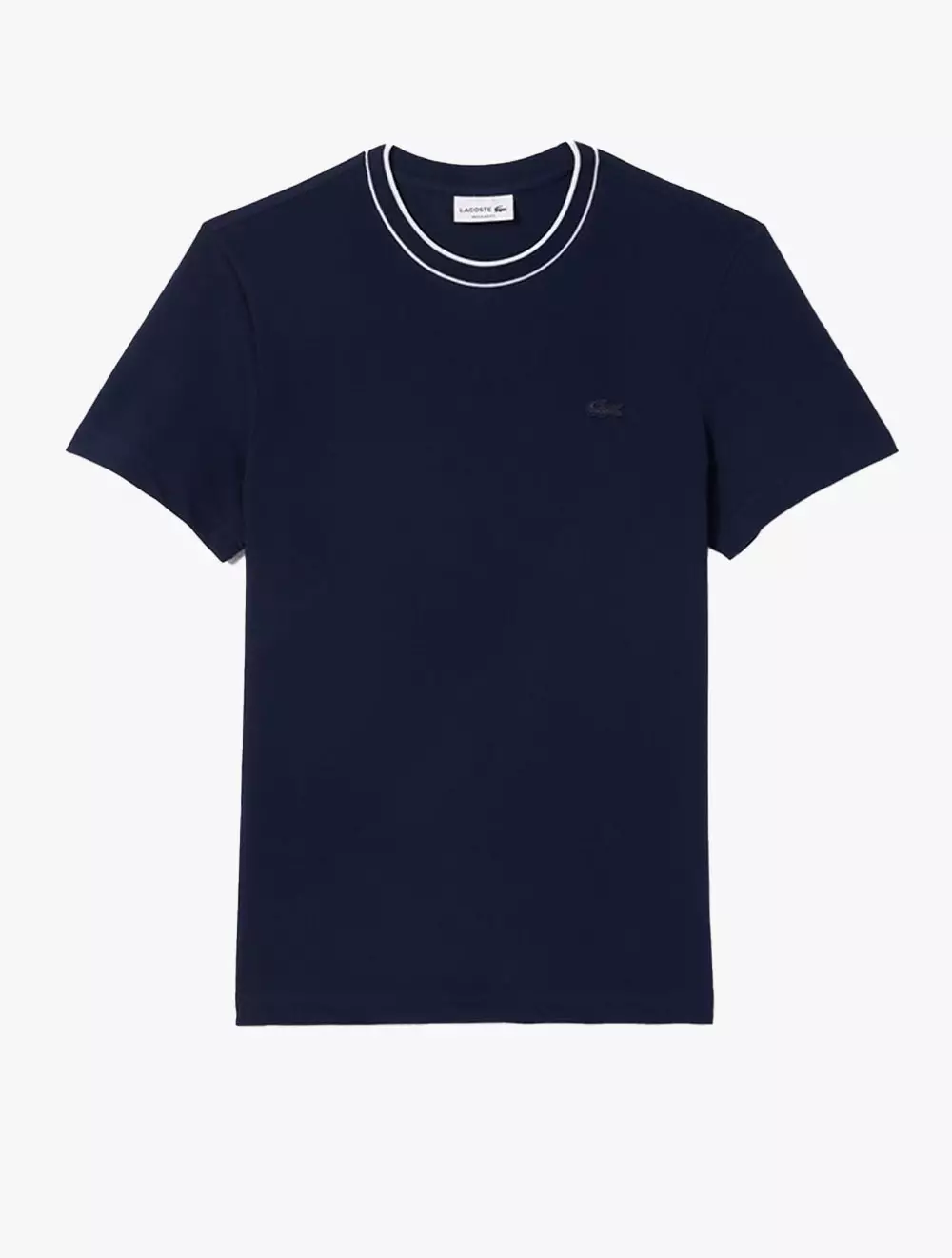 Stretch Piqué Stripe Collar T-shirt - BLUE