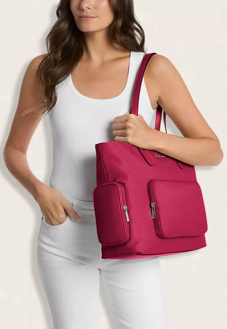 Jual MICHAEL KORS Michael Kors Khai Large Nylon Tote Bag Dark Raspberry ...