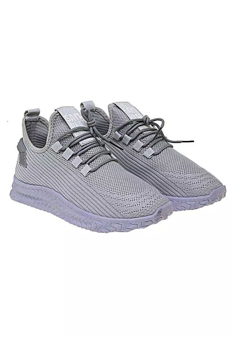 Chayton Sepatu Olahraga Pria Sneakers Casual Sport Shoes Motif Polos Material Flyknit Mesh ORIGINAL - Gray