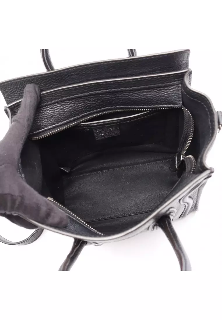 CELINE Luggage Nano ハンドバッグ ブラック Buy Celine Pre-Loved Celine luggage nano shopper 2WAY Handbag