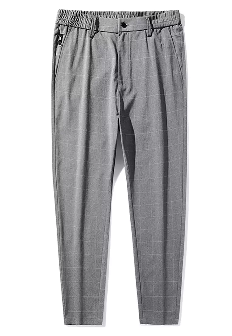 Slim Fit Check Suit Trousers