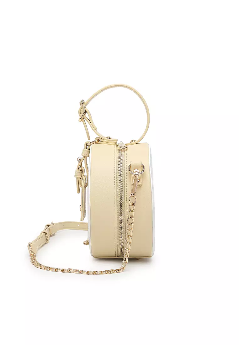 Women's Monogram Top Handle Bag / Sling Bag / Crossbody Bag - White