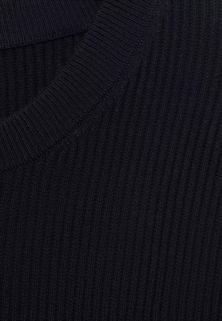 Fine Rib-Knit Cotton Sweater
