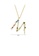 Glamorousky silver 925 Sterling Silver Plated Gold Fashion Simple Color English Alphabet M Pendant with Cubic Zirconia and Necklace 44CD7ACB5A251EGS_2