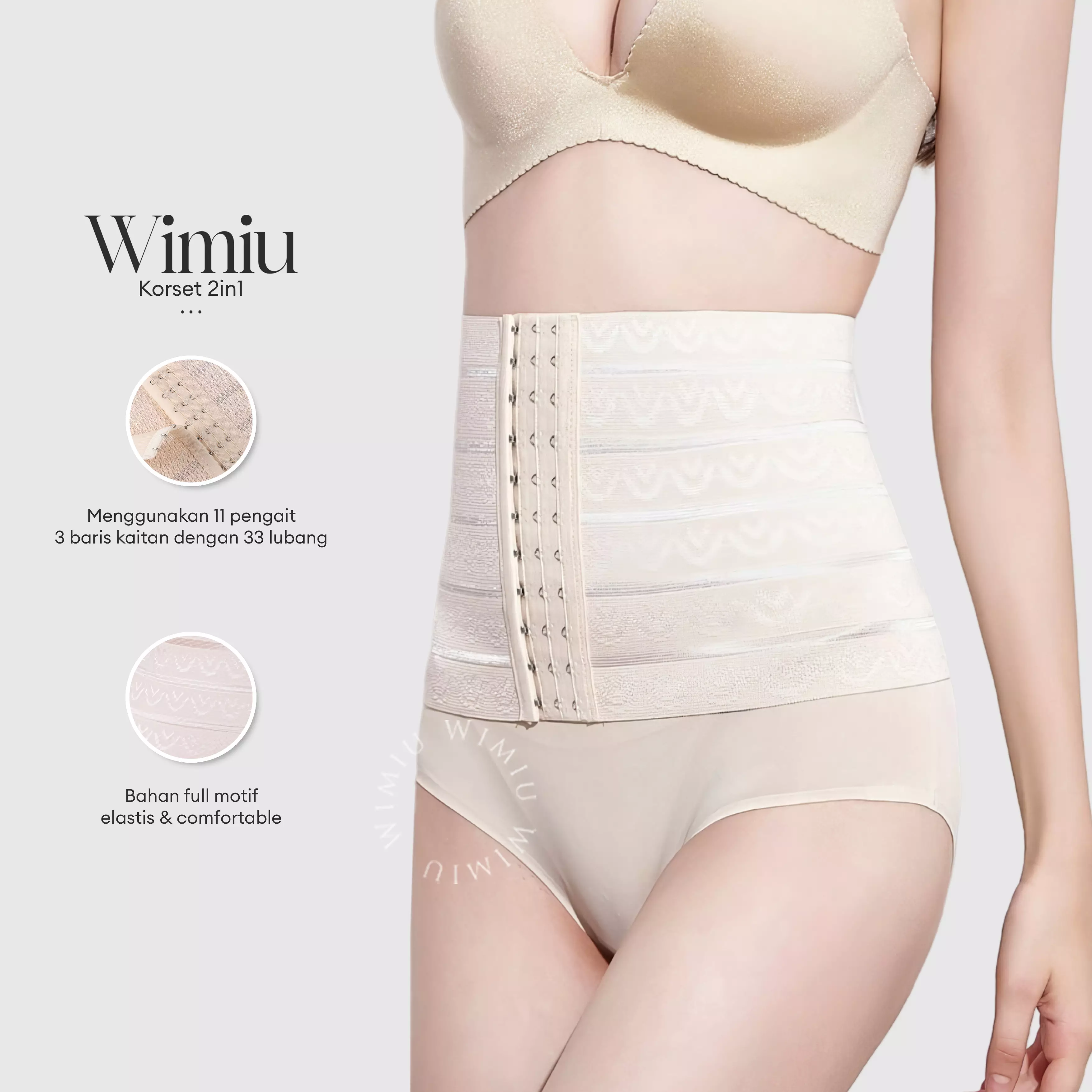 WIMIU Korset Stagen Korset Pelansing Pengecil Perut Wanita Korset Pinggang Perut Pasca Melahirkan Pelangsing Body Shaper Tummy Control Slimming Korset Ibu Melahirkan 418
