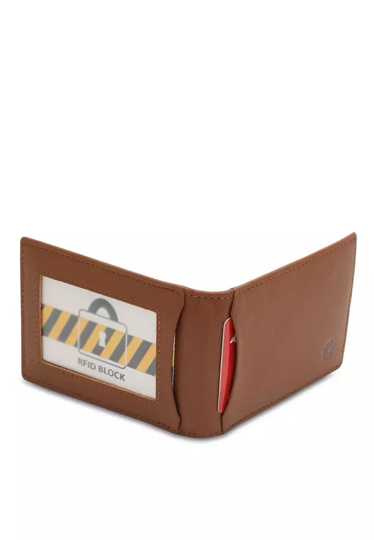 Men's Genuine Leather RFID Blocking Money Clip Wallet