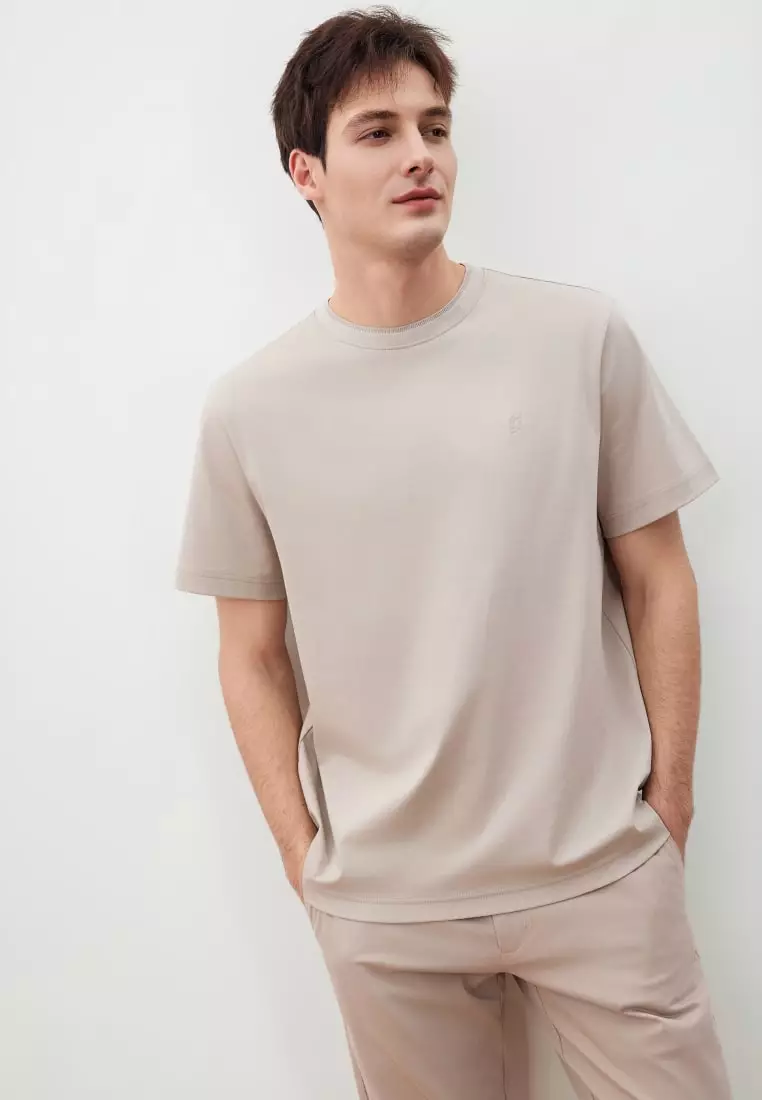 G2000 Mercerized Cotton Jersey High Crew Neck Regular Fit Tee