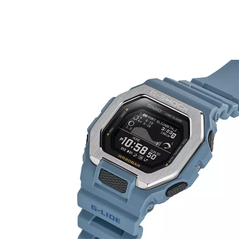 Jam Tangan Pria Casio G-Shock G-Lide GBX-100-2ADR Natural Beach Color Men Digital Dial Blue Resin Band