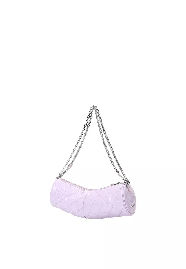 Croissant Barrel Crossbody Clutch Bag - Lilac