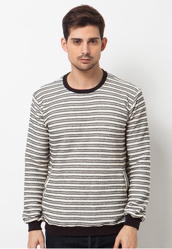 Endorse Sweater Wayne Line Black White END-PL003