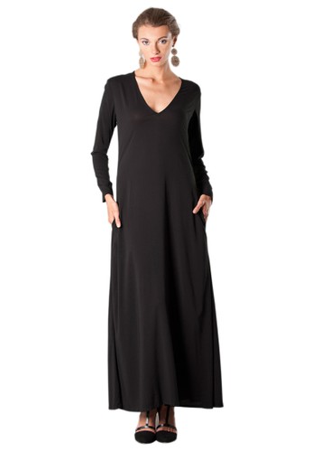 Long Black Dress with Pockets