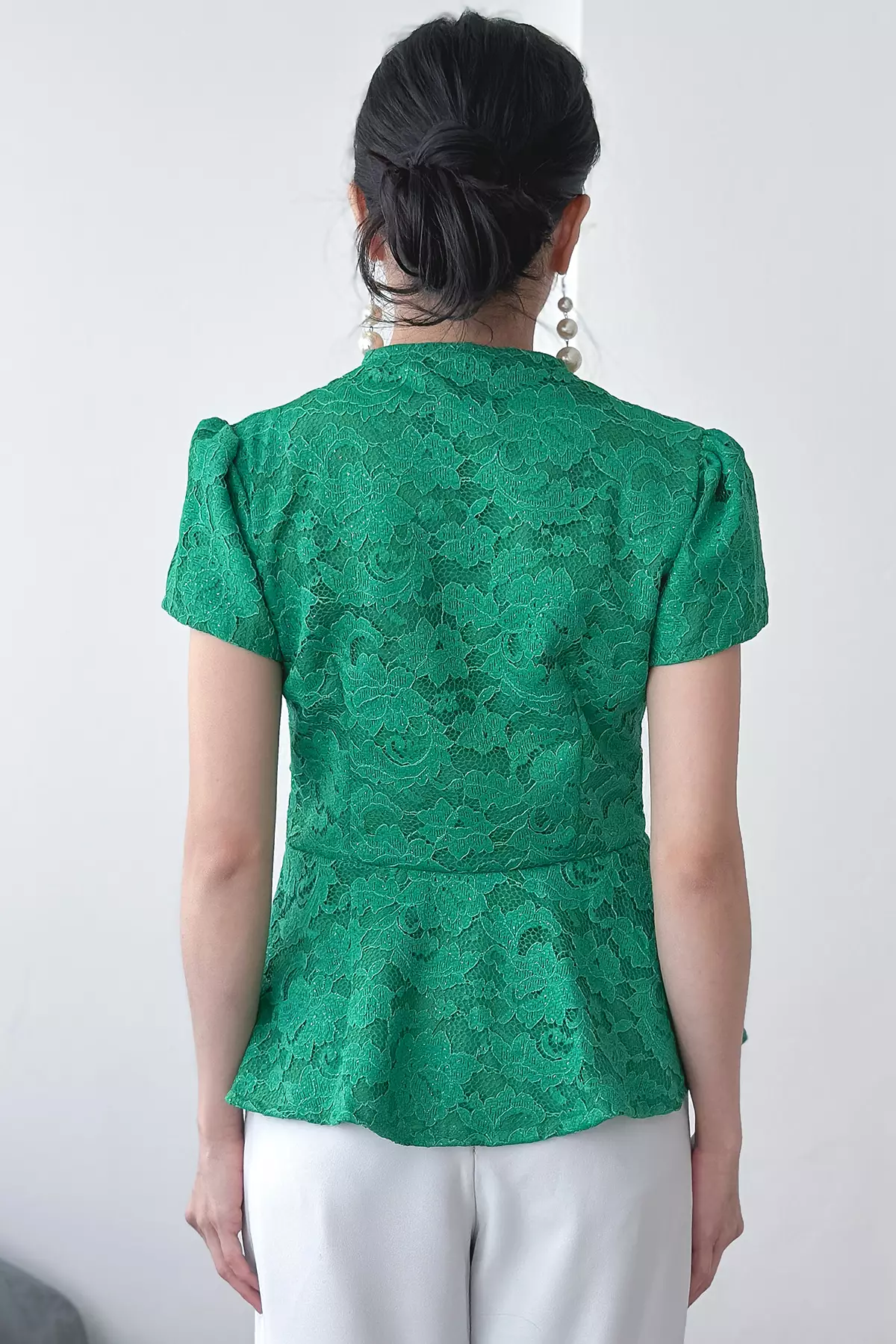 Sinok Peplum Shamrock Grey Kebaya