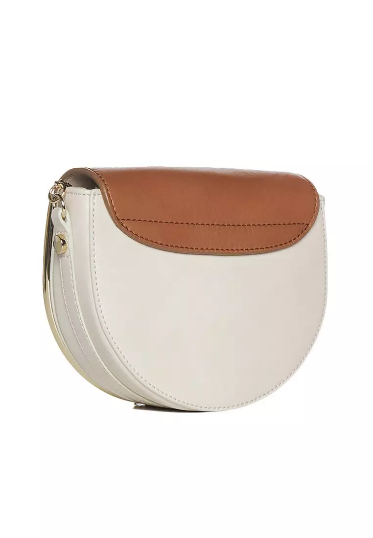 Mara in Bi-Color Crossbody Bag in Cement Beige
