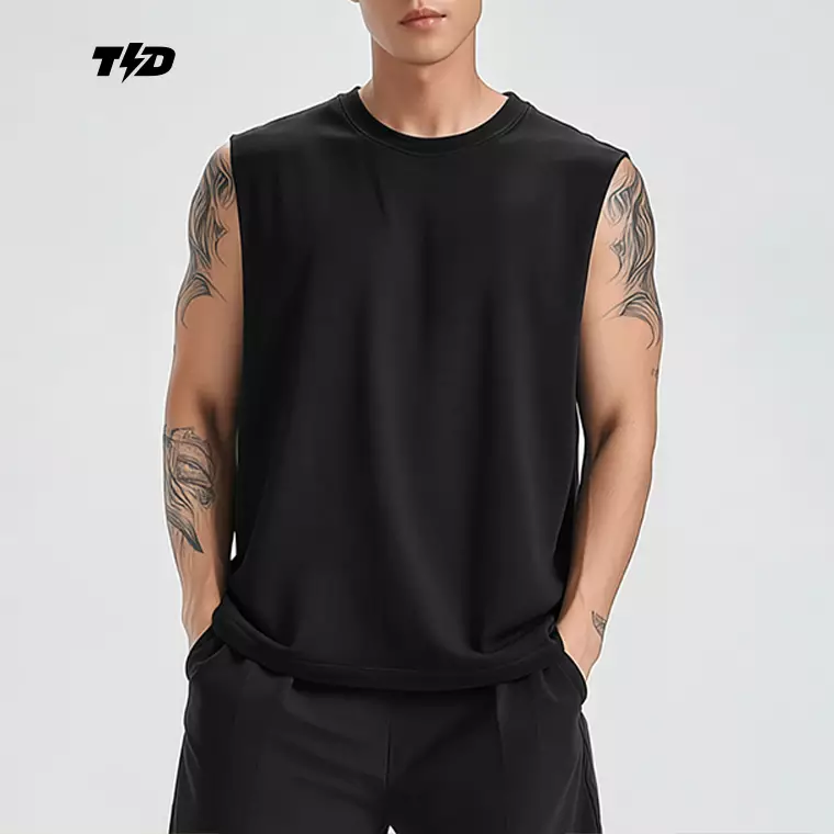 MSB01 Kaos Lari Kalcer Kutung Cloud Cotton 24s polos hitam