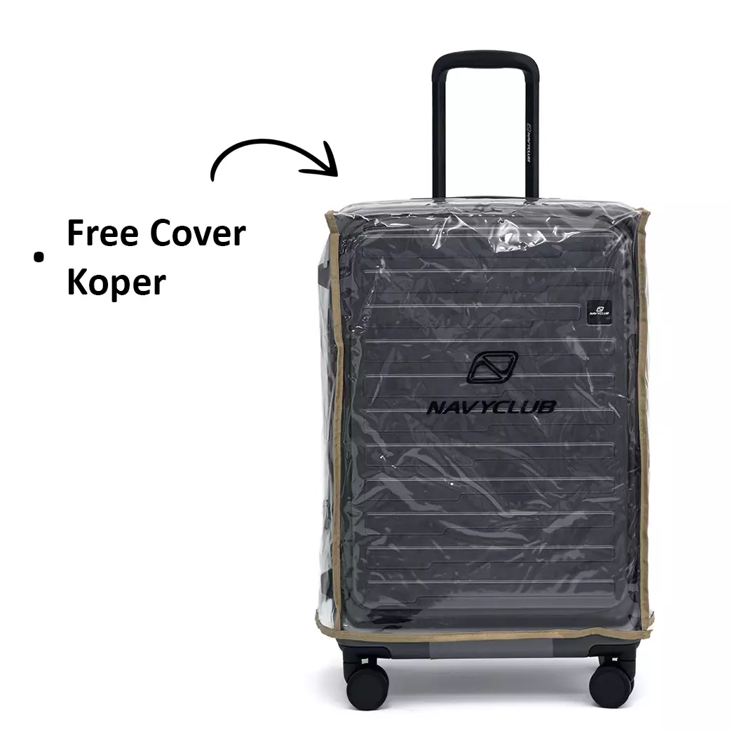 Navy Club Iconic Koper Hardcase - Koper PC 4 Roda Putar TSA Lock - Size 25 Inch Free Cover Koper