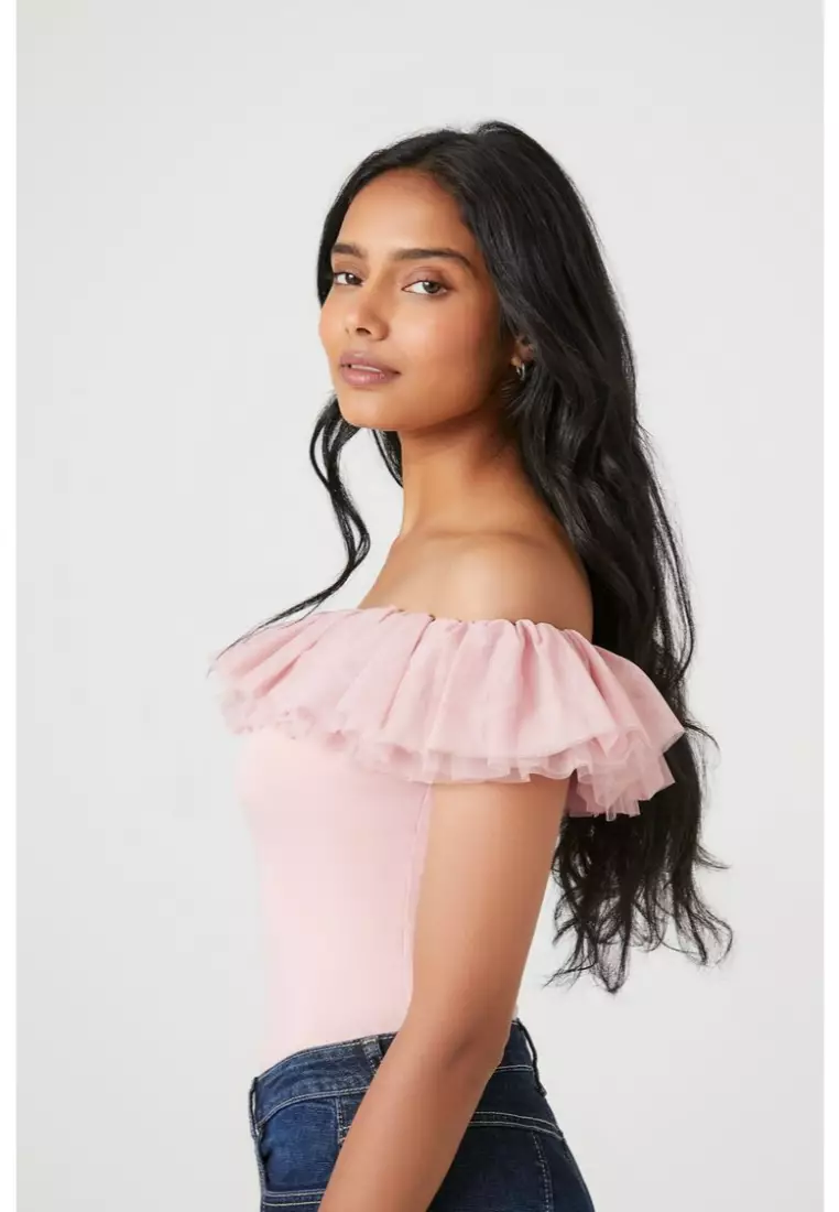 Forever 21 pink off the shoulder top deals