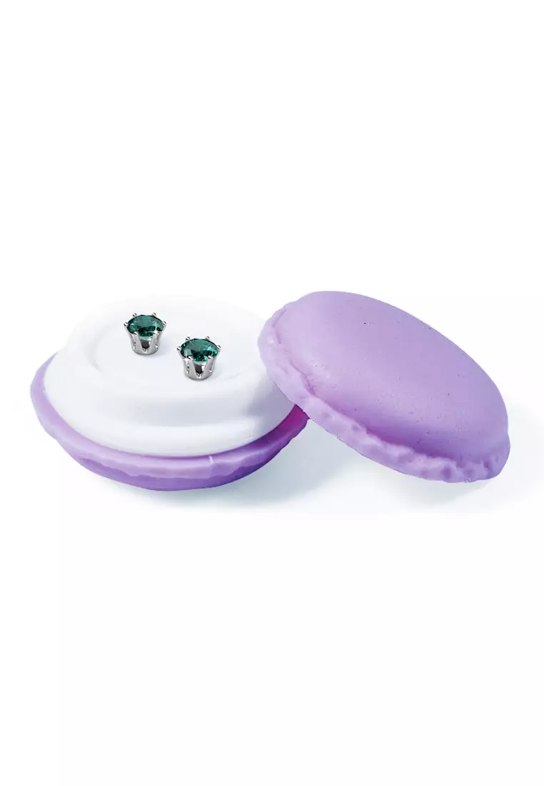 Birth Stone Earring May Emerald WG - Anting Crystal Swarovski by Her Jewellery