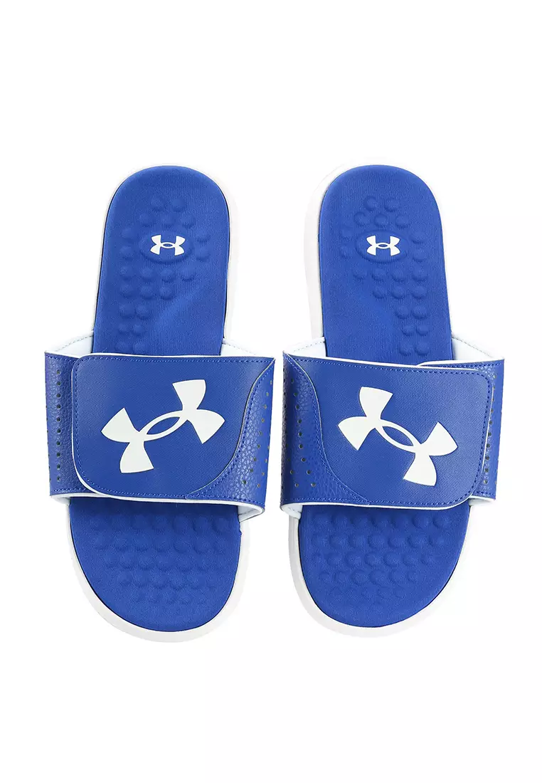 Blue under armour slides sale