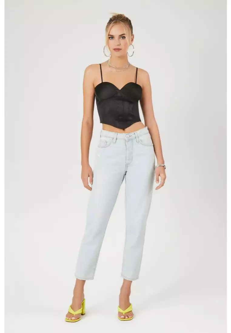 Buy FOREVER 21 Satin Corset Cropped Cami 2024 Online