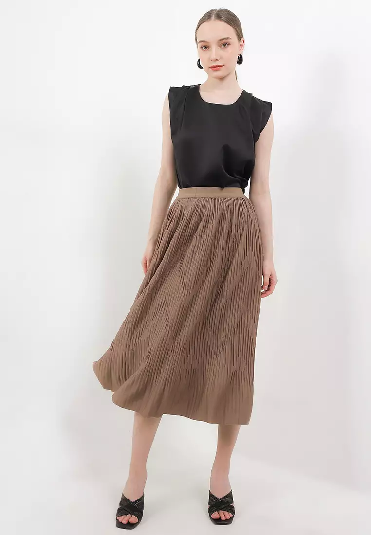Ethnic Pattern Pleat Skirt