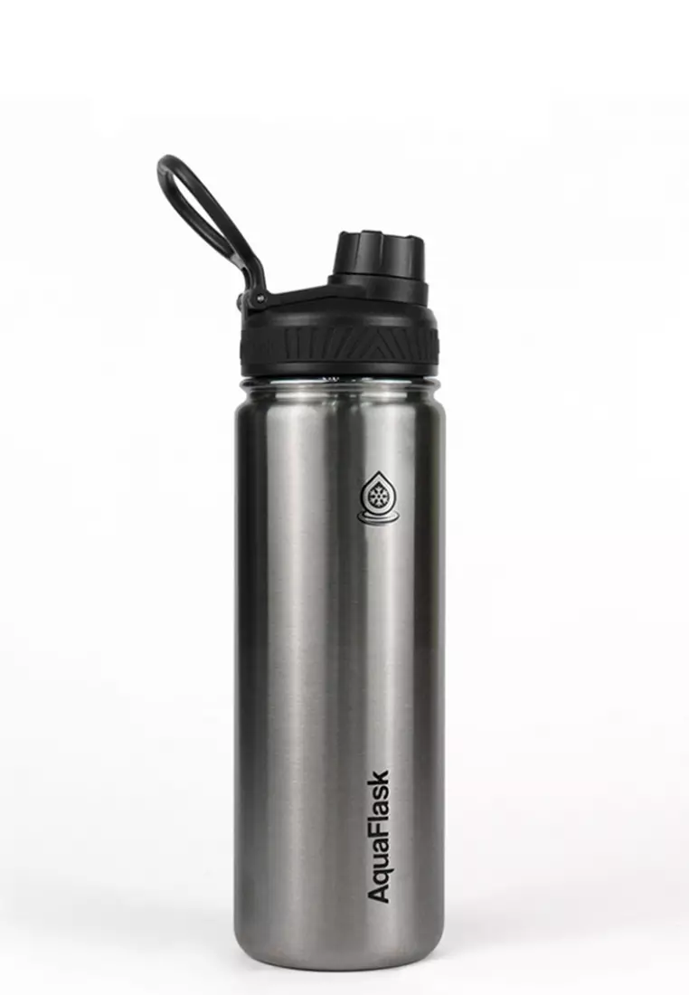 18oz Wide Mouth Water Bottle Silver Steel