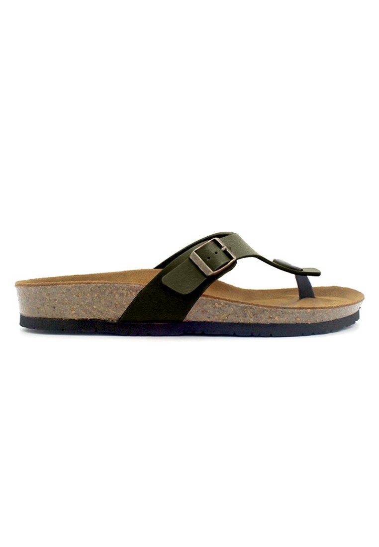 Rome - Khaki Leather Sandals & Flip Flops