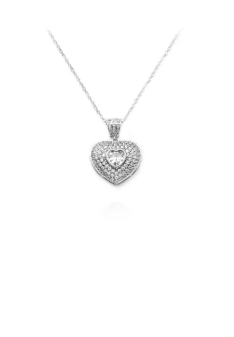 White online heart necklace