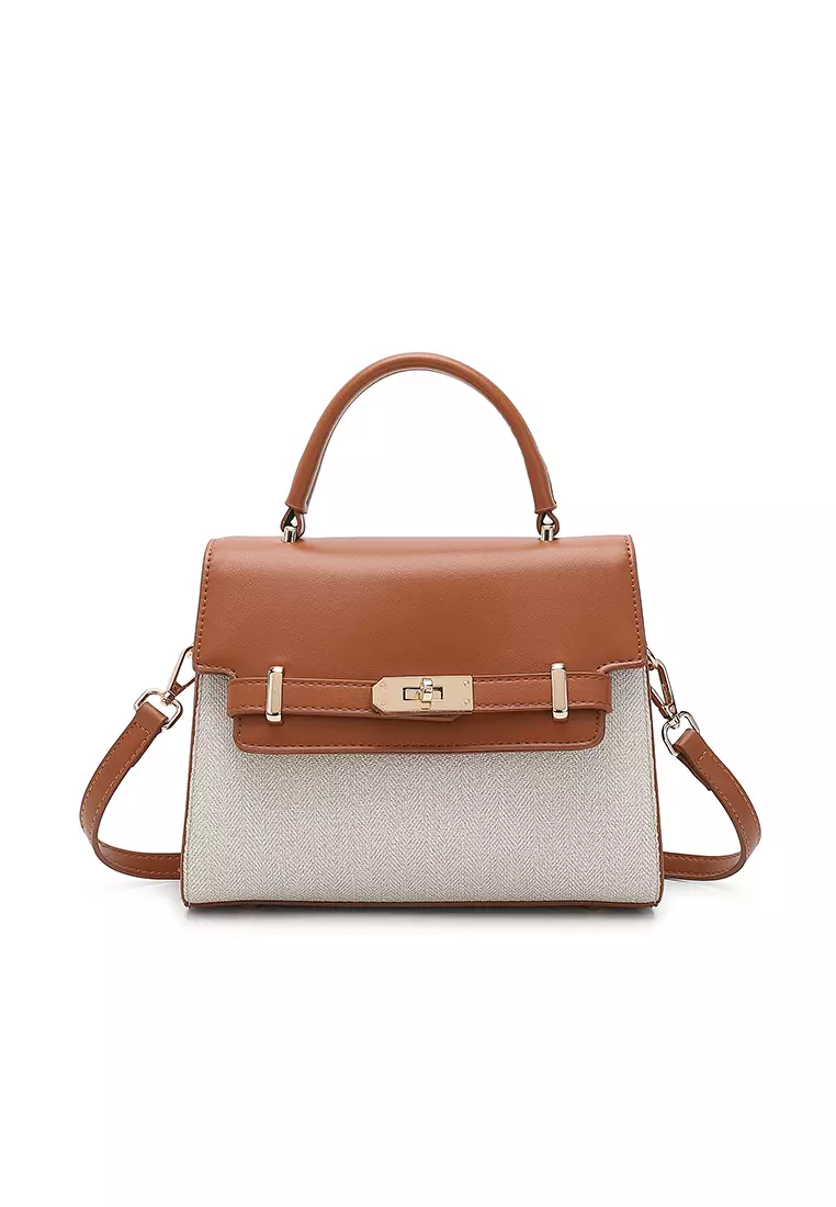 Women's Top Handle Bag / Sling Bag / Crossbody Bag / Shoulder Bag (Tas Tangan Wanita / Tas Selempang Wanita / Tas Bahu Wanita) - White