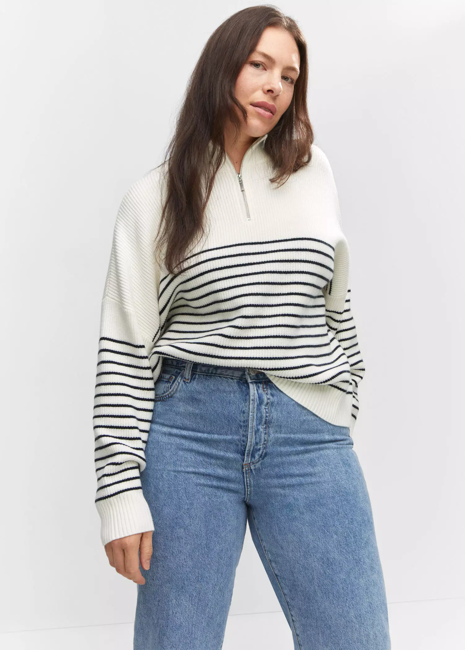 線上選購Mango Striped Sweater With Zip | ZALORA 台灣