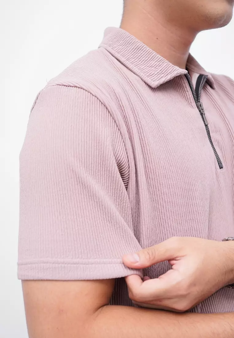 Ryusei Polo Pria SHIN Fit Basic Baltic Amber | Polo dengan Tekstur Unik