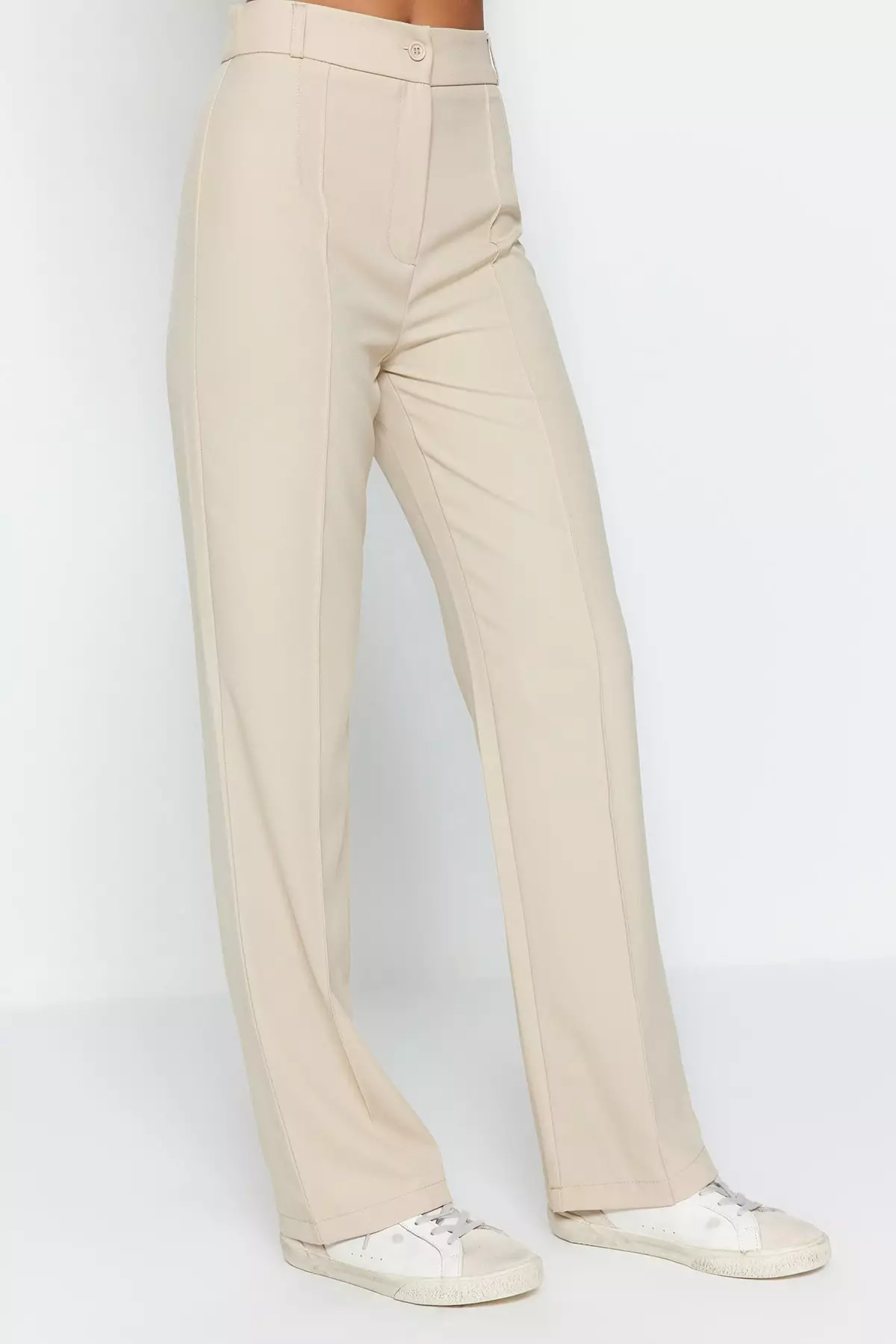 High Waist Straight Cut Trousers