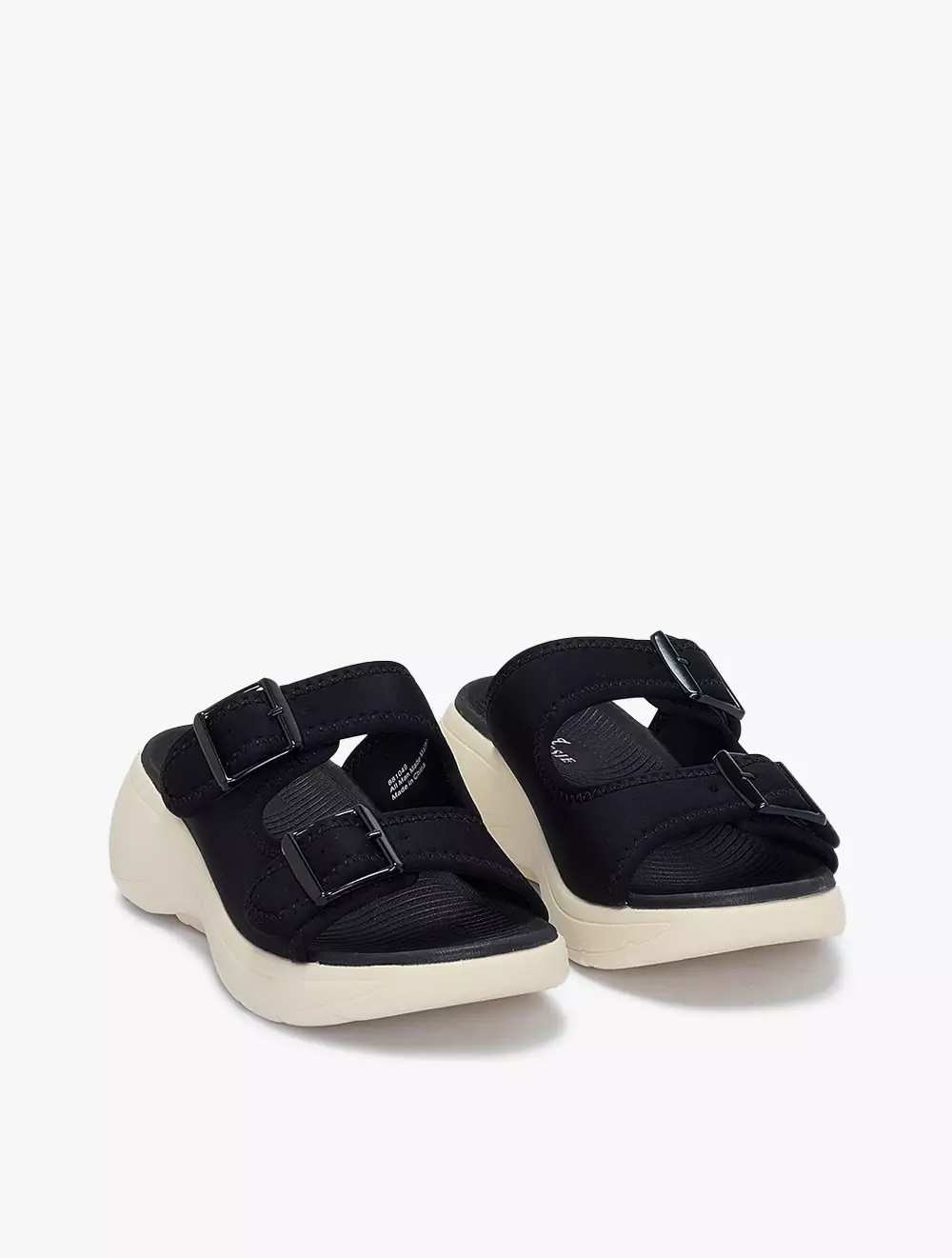 Payless Chrissie Womens Aluna Platform Sandals - Mono Black_05