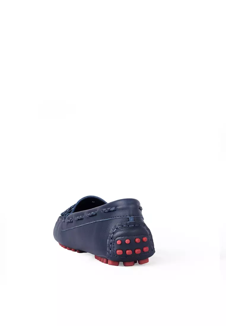 Sepatu Casual Wanita Loafer Moccasin Gino Mariani Elora Navy