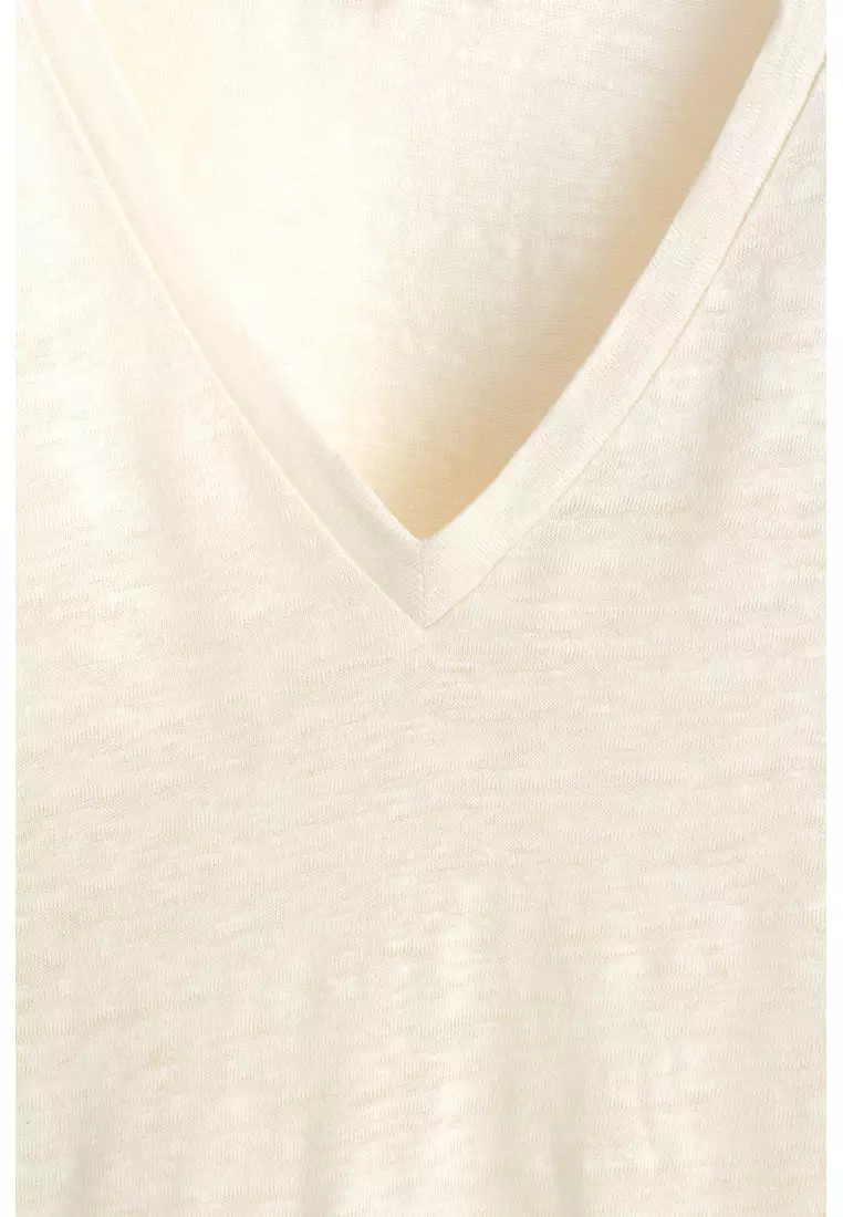 V-NECK LINEN T-SHIRT