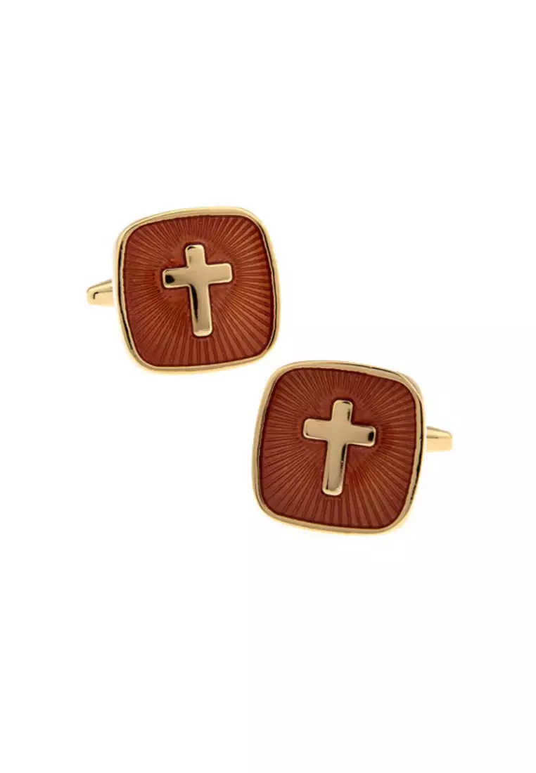 Gold Cross Cufflinks (UPKC10068b)