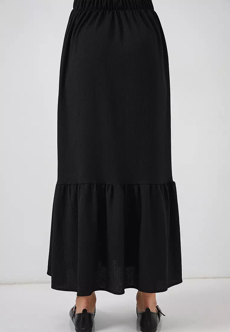 1886 Long Knitted Skirt - Black