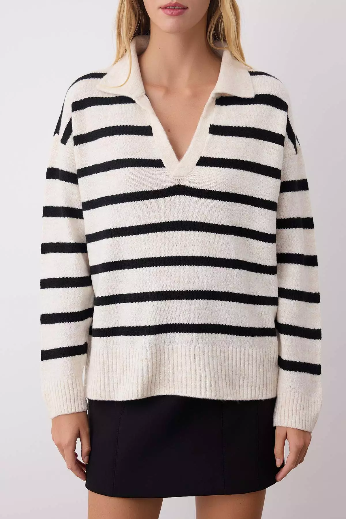 Ecru More Sustainable Soft Textured Wide Pattern Knitwear Sweater
