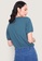 ForMe blue V-Neck Puff Sleeve Blouse DDF43AAC66589EGS_3