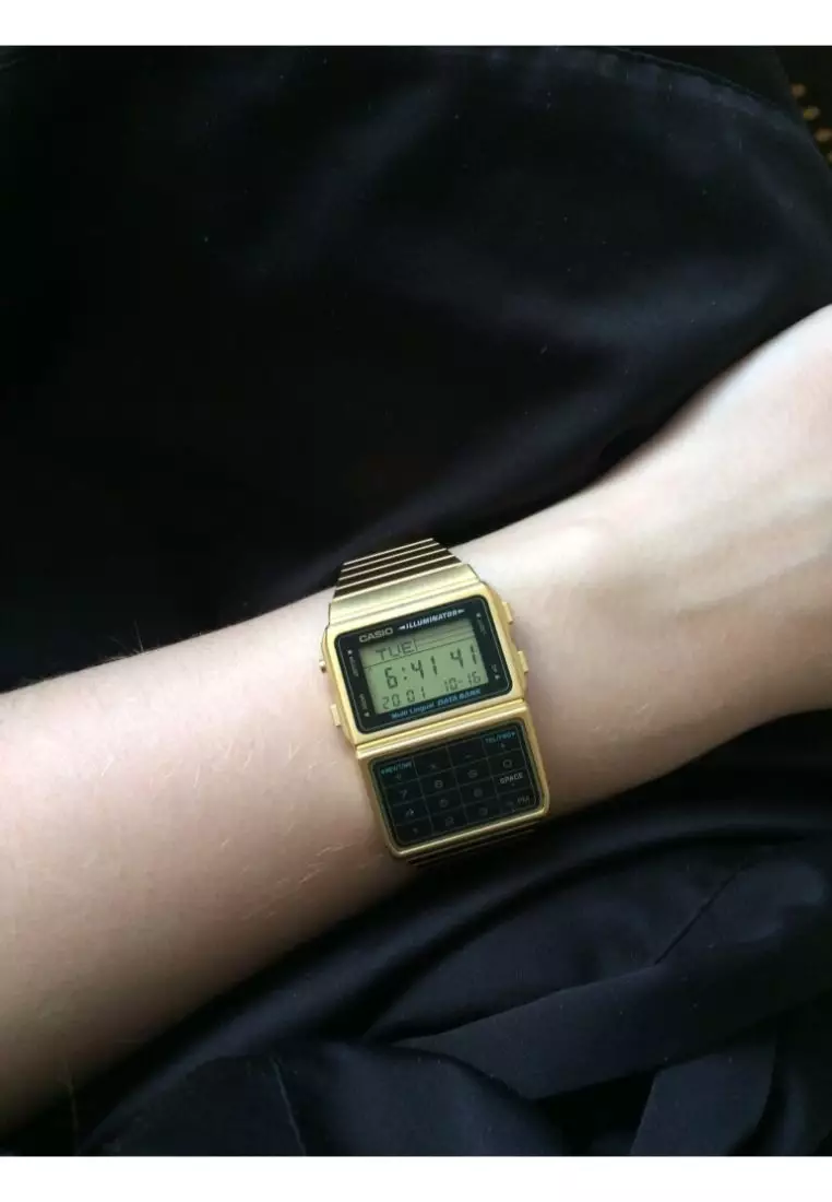 Men's Digital Watch DBC-611G-1 Calculator Databank Gold Watch