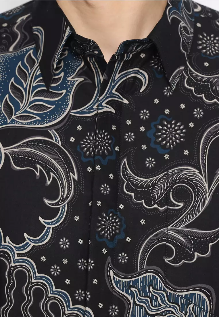 Kemeja Batik Pria Ganesha - Black