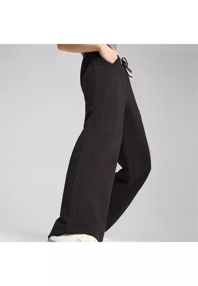 Black high waisted track pants shop