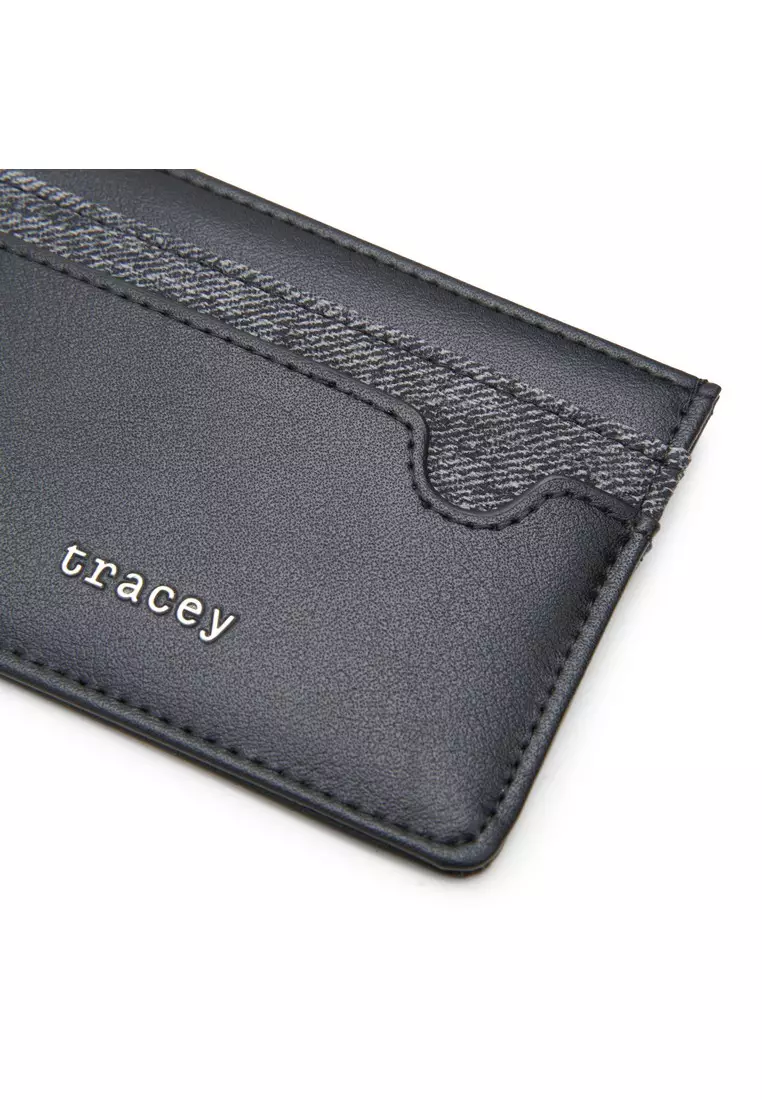 Tracey Denim Textured Compact Card Holder