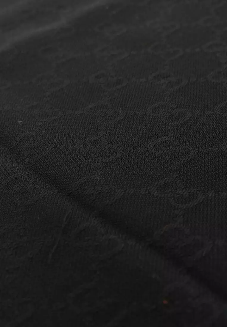 Gg Silk Cotton Stole Scarf