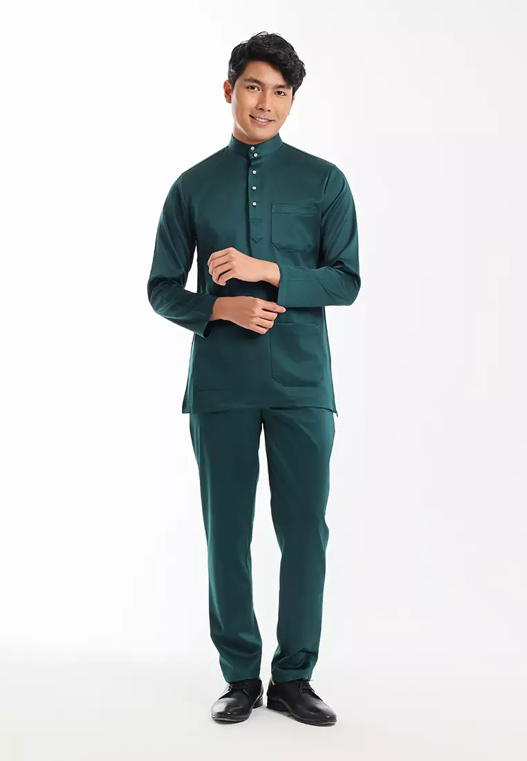 Alain Delon Baju Melayu Cekak Musang Dewasa - 19026005-49BotanicalGreen