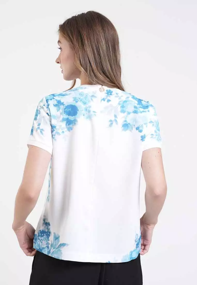 Glenda Watercolor Floral Blouse