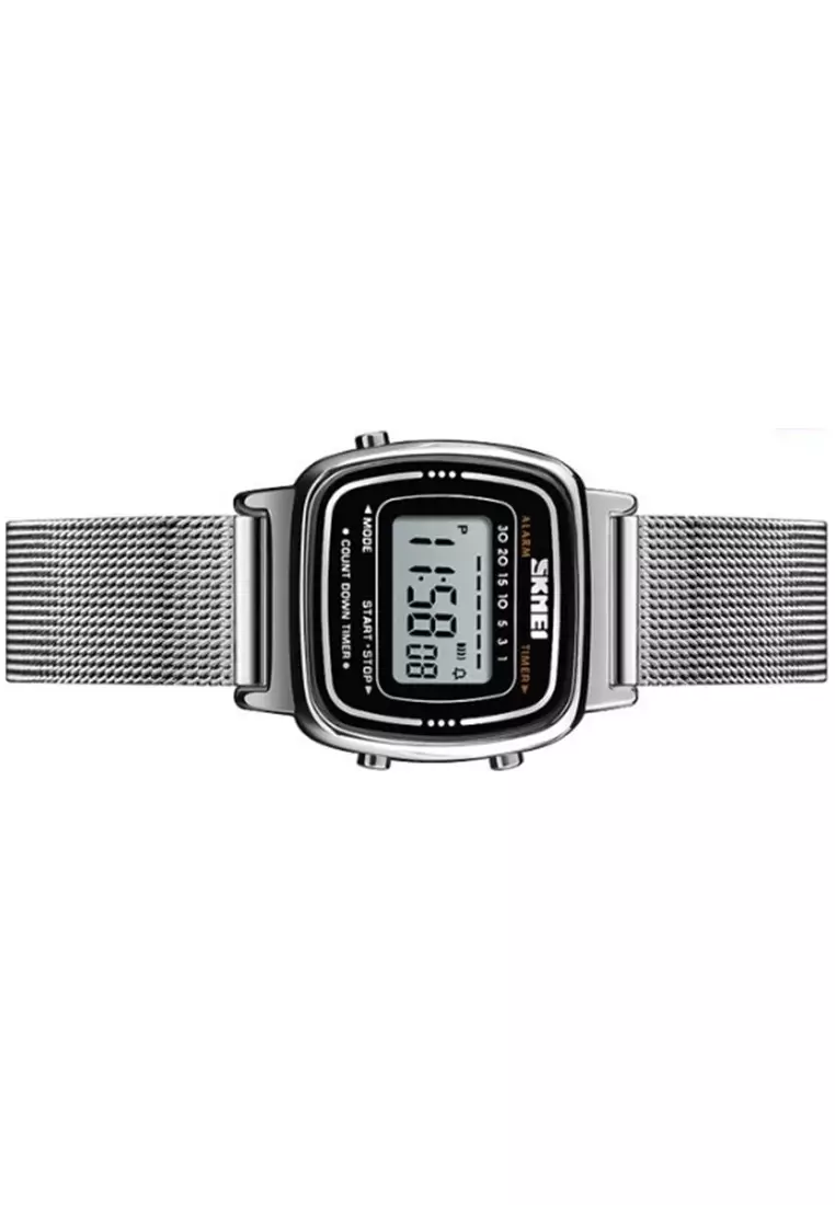 Jam Tangan Casual Digital Wanita Waterproof 50m Strap Tali Material Stainless Steel LA60 ORIGINAL