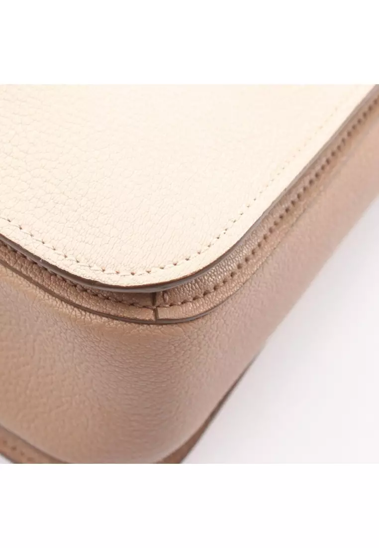 Pre-Loved MIU MIU 2WAY Handbag leather light beige beige