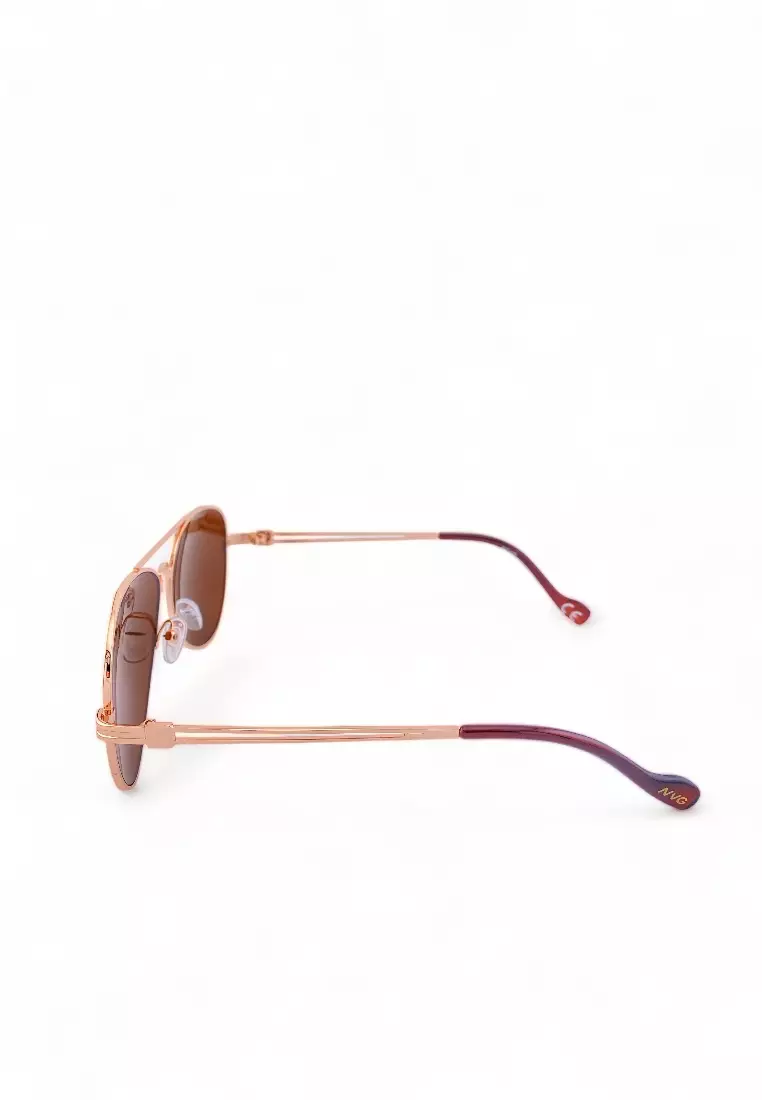 NVG Unisex's Aviator Frame Rose Gold Metal UV Protection