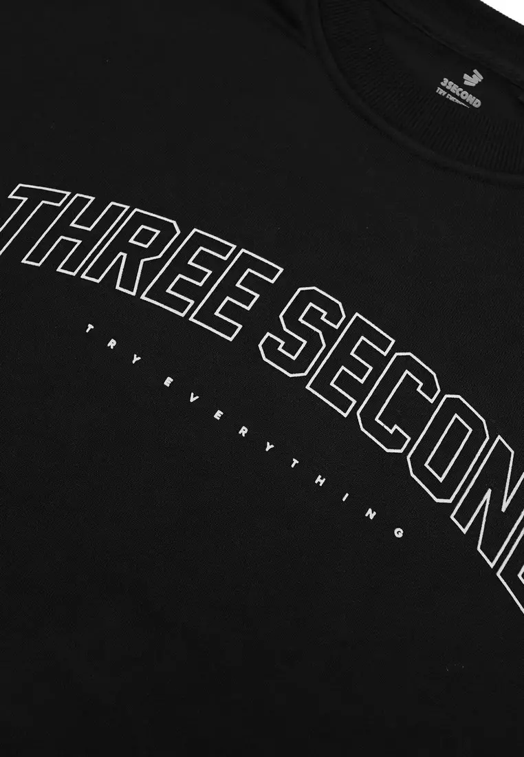 3Second Men's Jacket Crewneck Sweatshirt Regular Fit Fleece Threescnd Curved OL-C070425