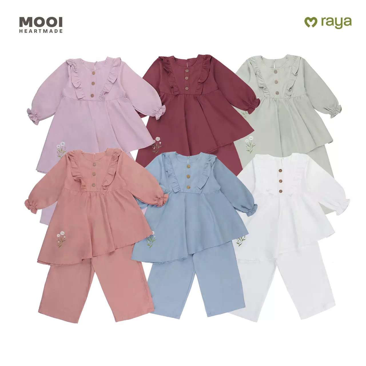 Mooi Setelan Anak Perempuan Xavia Tunik Set - Clary Sage